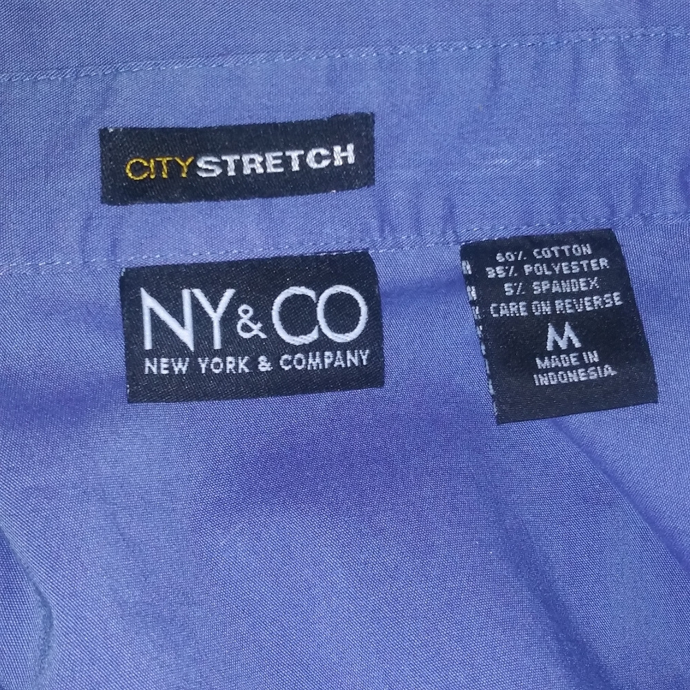 NY & CO Purple Button Down Blouse - Picture 6 of 7